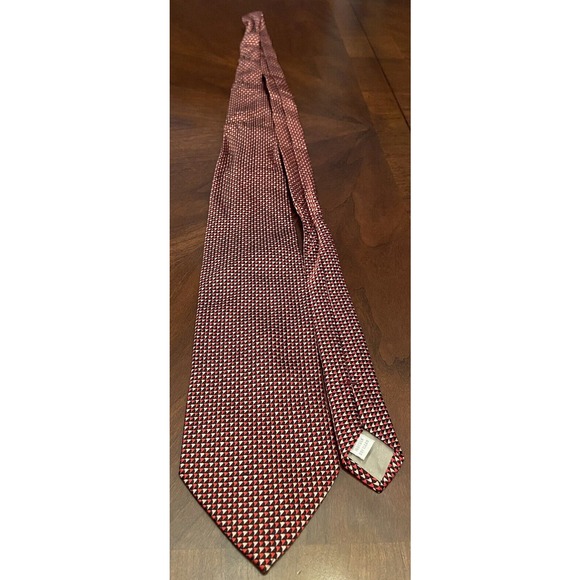 Lamberti Red Pink 100% Silk Men’s Neck Tie Made In Italy - Picture 3 of 9
